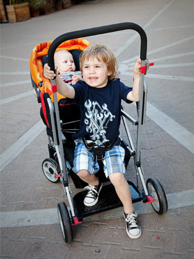 double stroller for infant and big kid