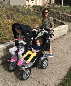 double stroller with stand for third child