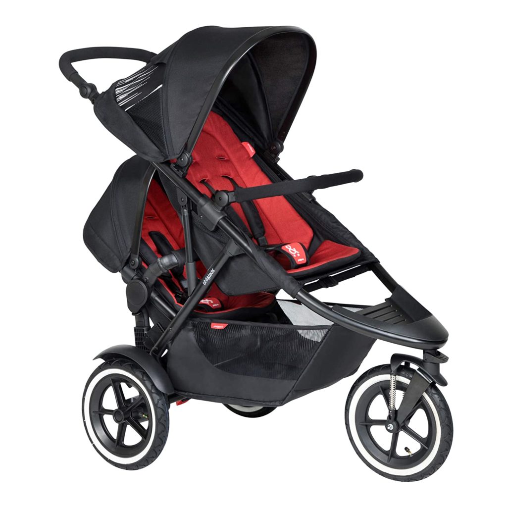 double stroller with one front wheel