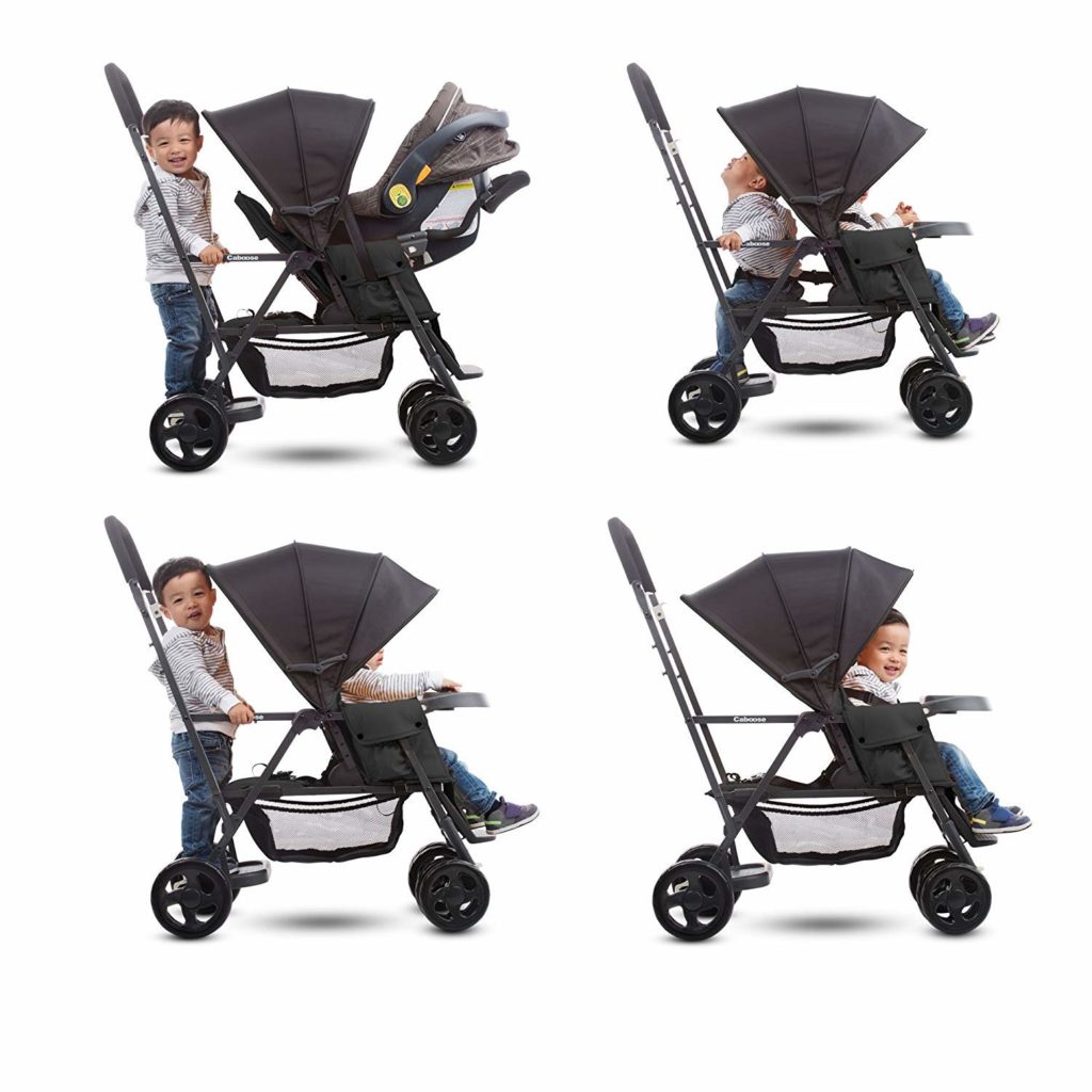stroller with standing attachment